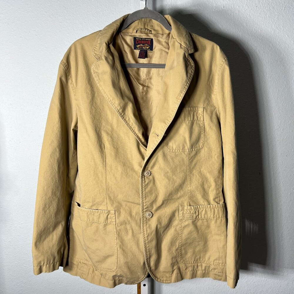Cremieux Premium Denim Tan 100% Cotton Single-Vented Sport Coat SZ Lrg